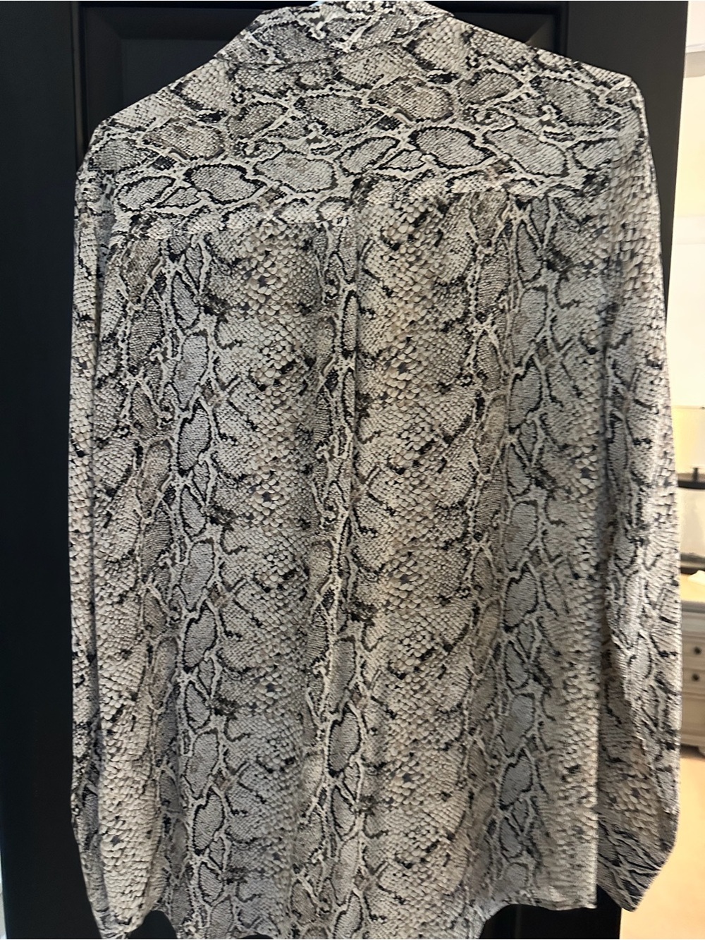 Equipment Snake-Print Silk Shirt in Beige and Black - Picture 3 of 3